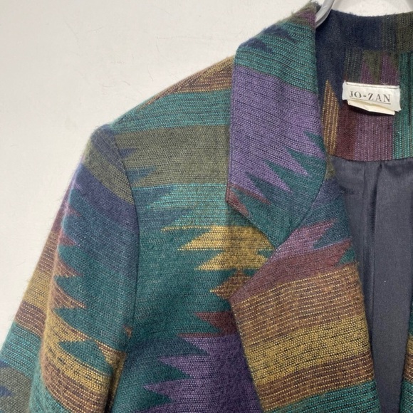Vintage 90s Southwestern Aztec Blazer Semi-Structured Small - Picture 5 of 14